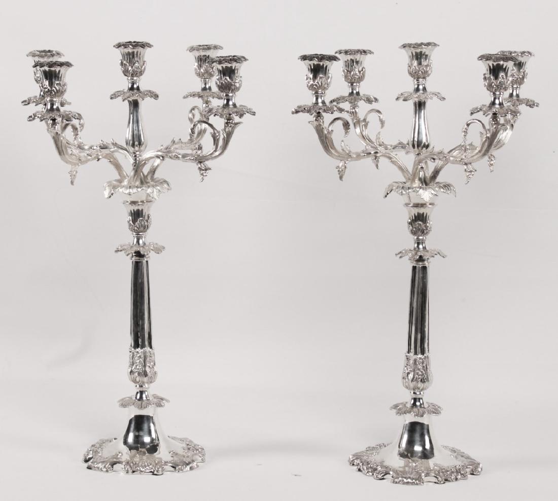 IMPRESSIVE 27" PAIR OF SILVER PLATED CANDELABRA (1 of 1)