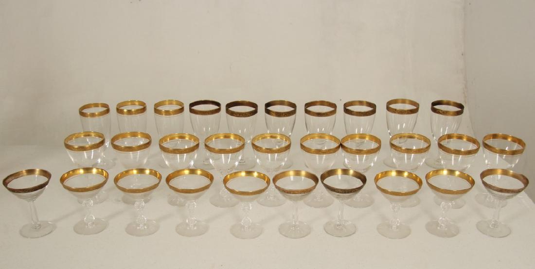 MISCELLANEOUS LOT OF 30 PC. GOLD RIMMED CRYSTAL (1 of 2)