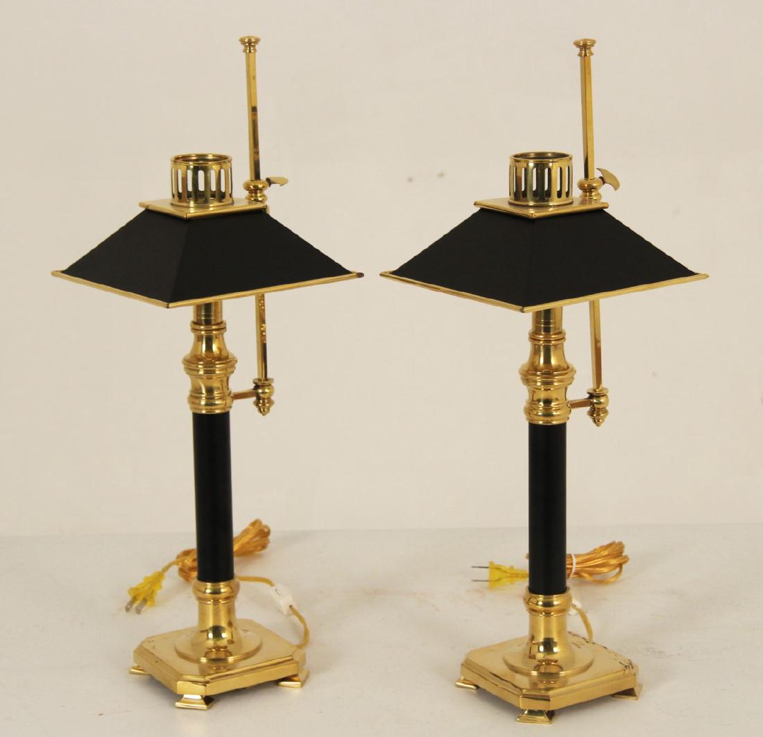 PAIR OF CHAPMAN STYLE BRASS CANDLESTICK LAMPS (1 of 1)