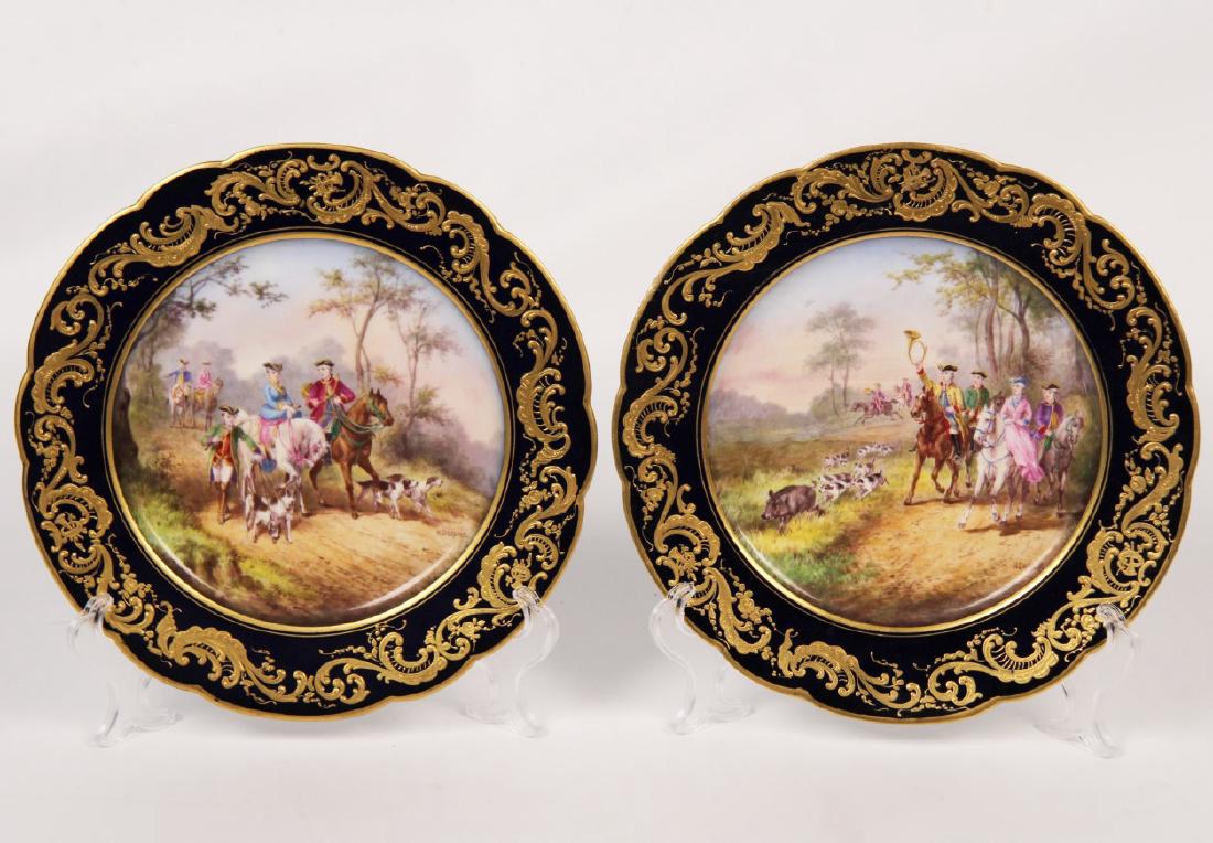 PAIR OF SIGNED SEVRES 10" CABINET PLATES (1 of 4)