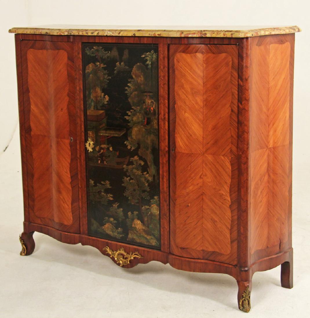 FRENCH 19TH C. MARBLE TOP SHAPED FRONT CABINET (1 of 5)