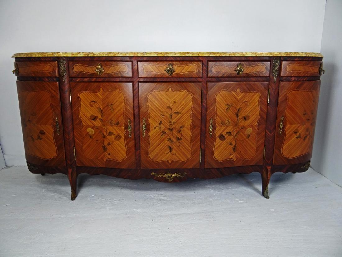 LOUIS XV STYLE MARBLE TOP 5 DRAWER BUFFET (1 of 7)