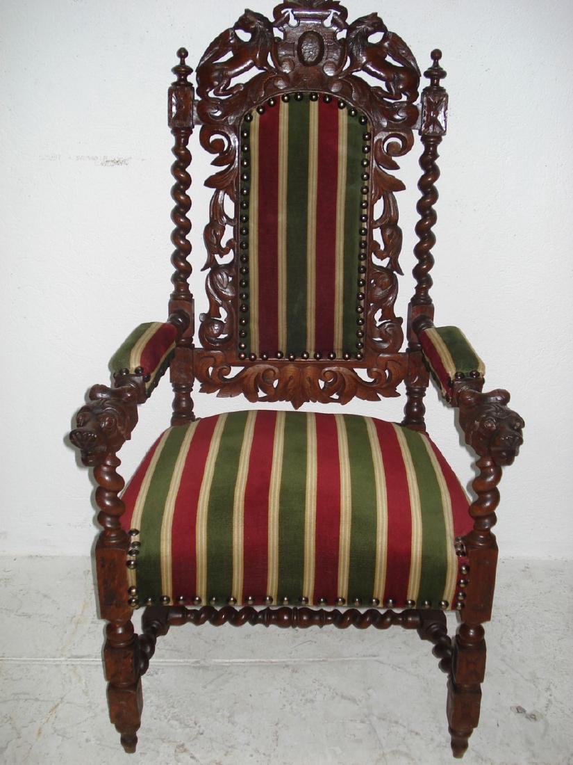 FRENCH BAROQUE OAK FAUTEUIL (1 of 4)