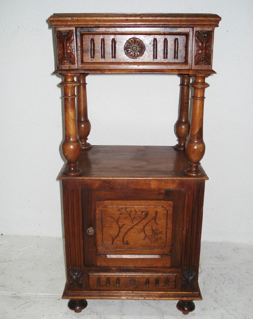 HENRY II MARBLE TOP WALNUT PEDESTAL CHEVET (1 of 4)