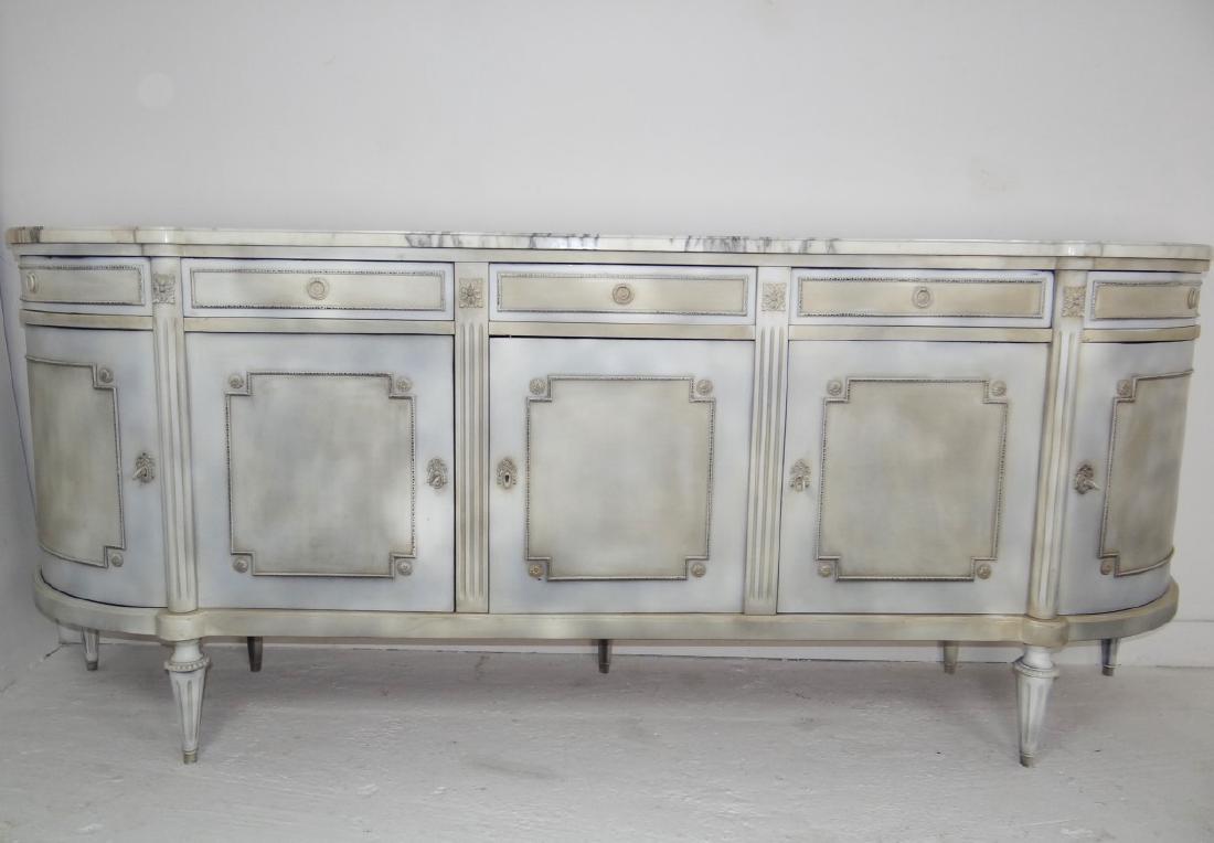 CUSTOM POLYCHROME GRAND MARBLE TOP BUFFET (1 of 7)