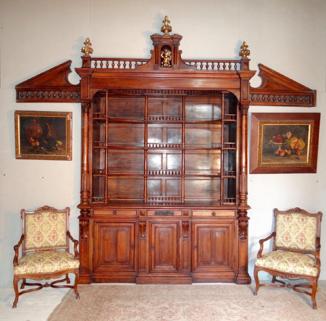 MAGNIFICENT 19TH C. FRENCH WALNUT BIBLIOTHEQUE (1 of 6)