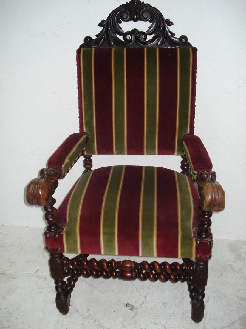 GENEROUS PROVINCIAL LOUIS XIII WALNUT FAUTEUIL (1 of 3)