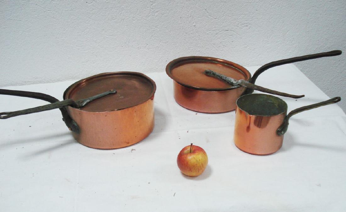 3 MISCELLANEOUS COPPER CULINARY PANS (1 of 2)