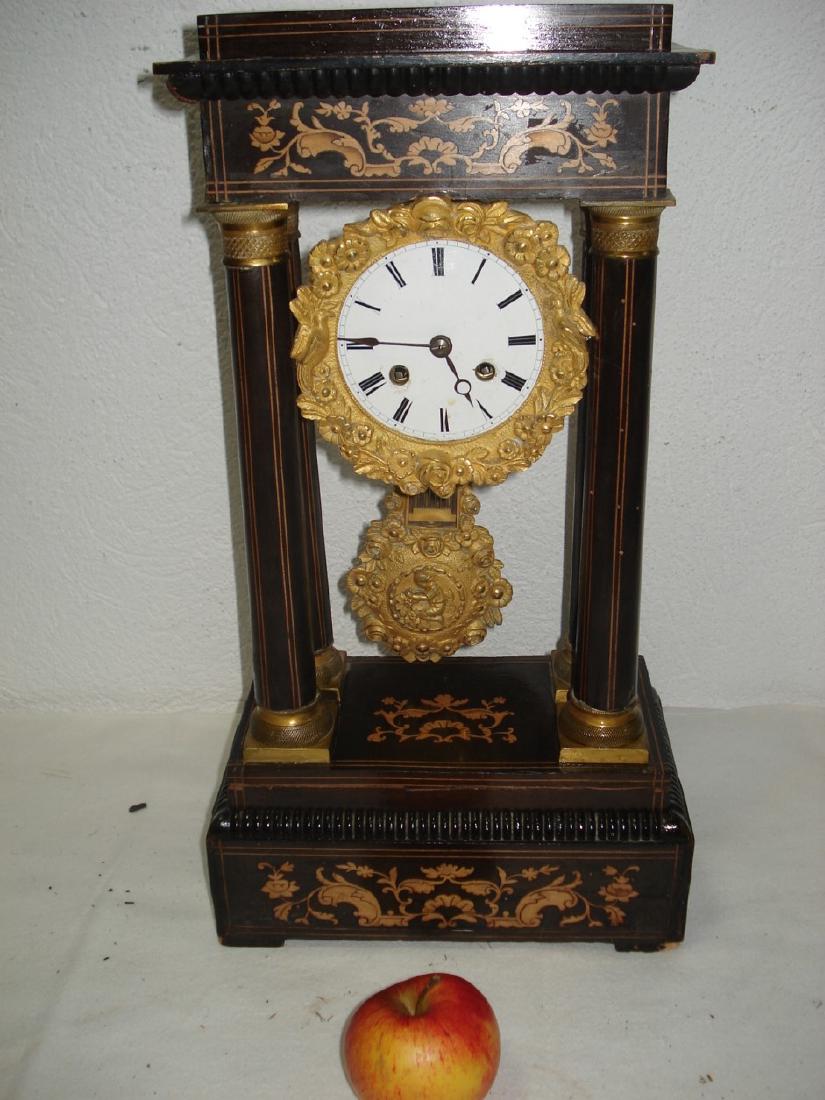 CONTINENTAL INLAID ROSEWOOD PORTICO CLOCK (1 of 3)