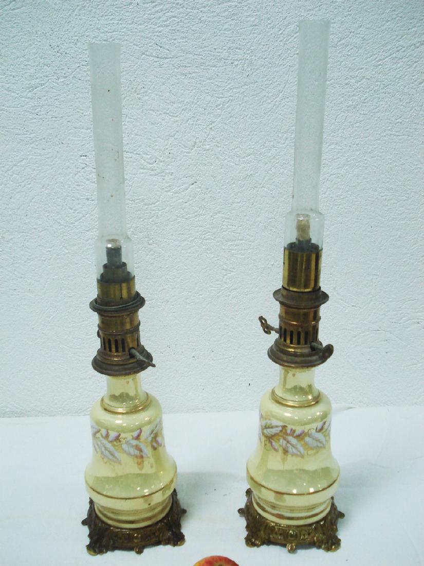 PAIR OF FRENCH OIL LAMPS (1 of 2)
