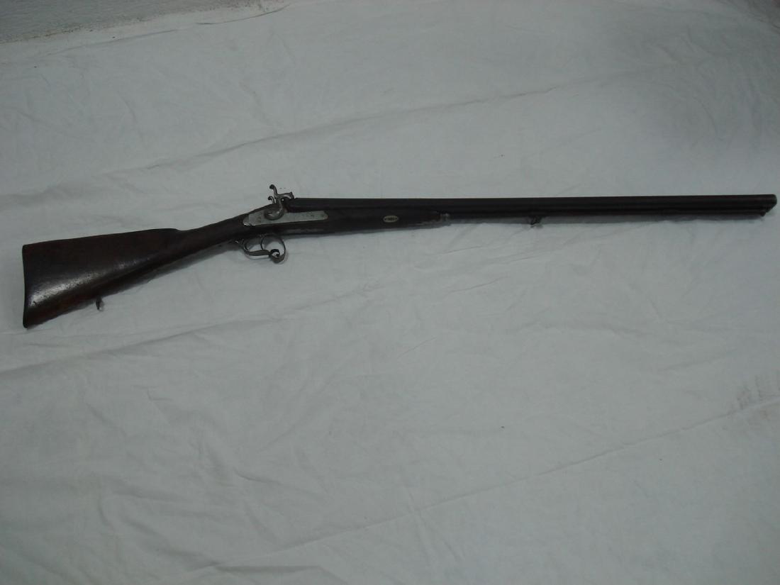 ANTIQUE PERCUSSION DOUBLE BARREL SHOTGUN (1 of 4)