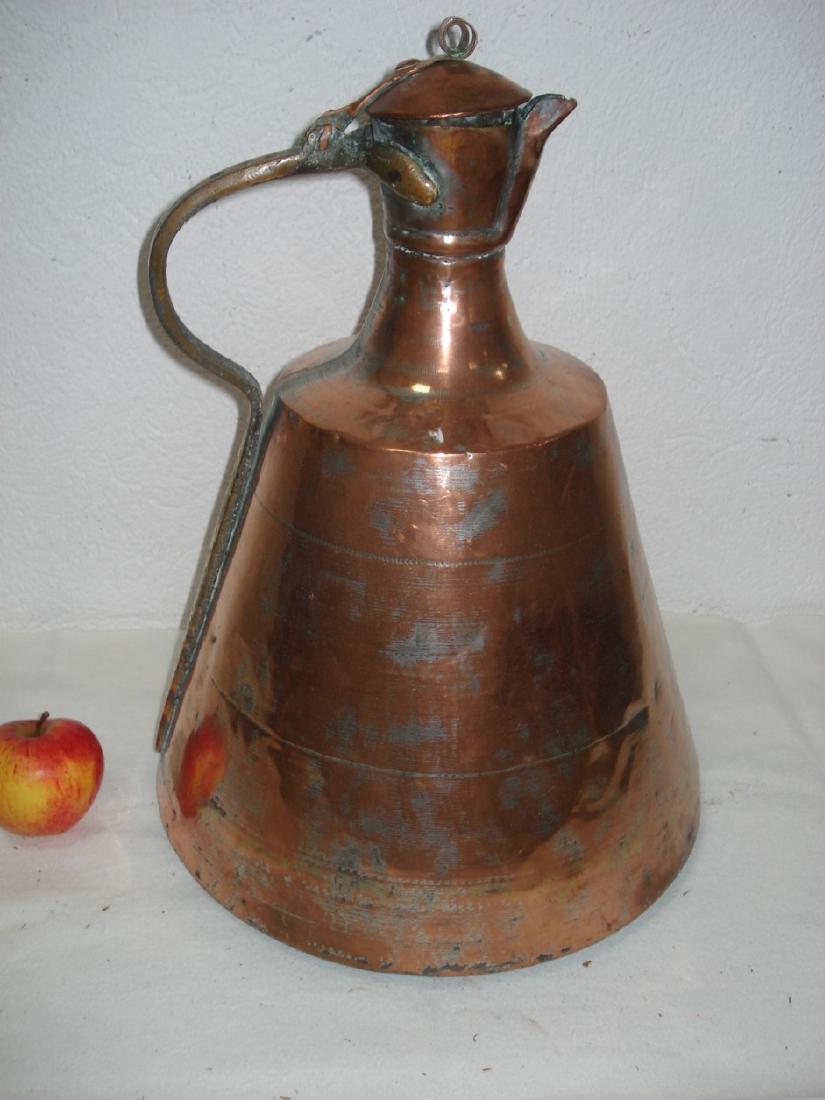 LARGE COPPER JUG WITH APPLIED HANDLES (1 of 1)