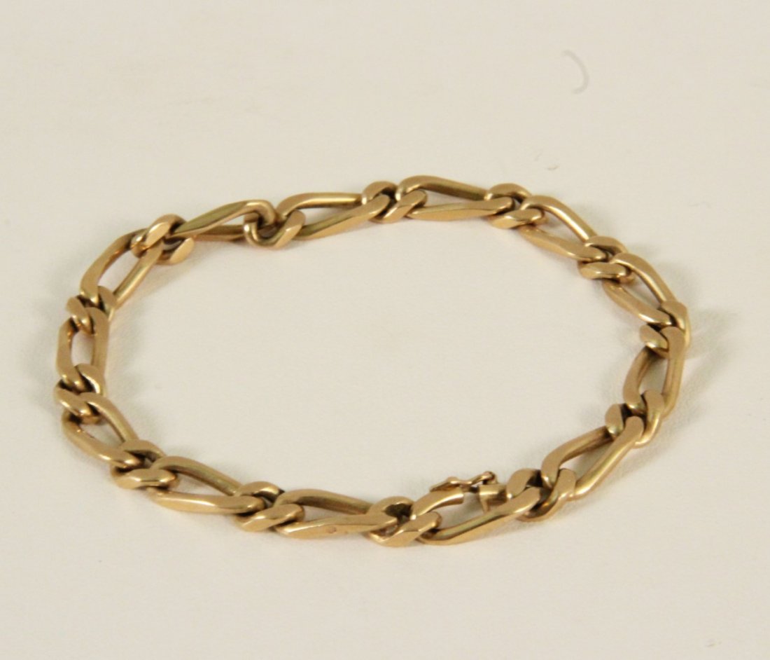 18K YELLOW GOLD 7" LINK BRACELET; 17.20 GR.: 18K YELLOW GOLD 7" LINK BRACELET; 17.20 GR.