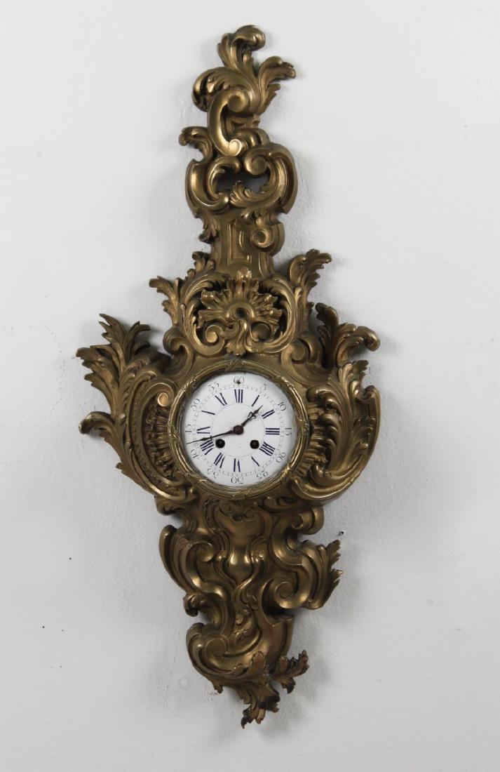 FRENCH GILT BRONZE CARTEL CLOCK (1 of 1)