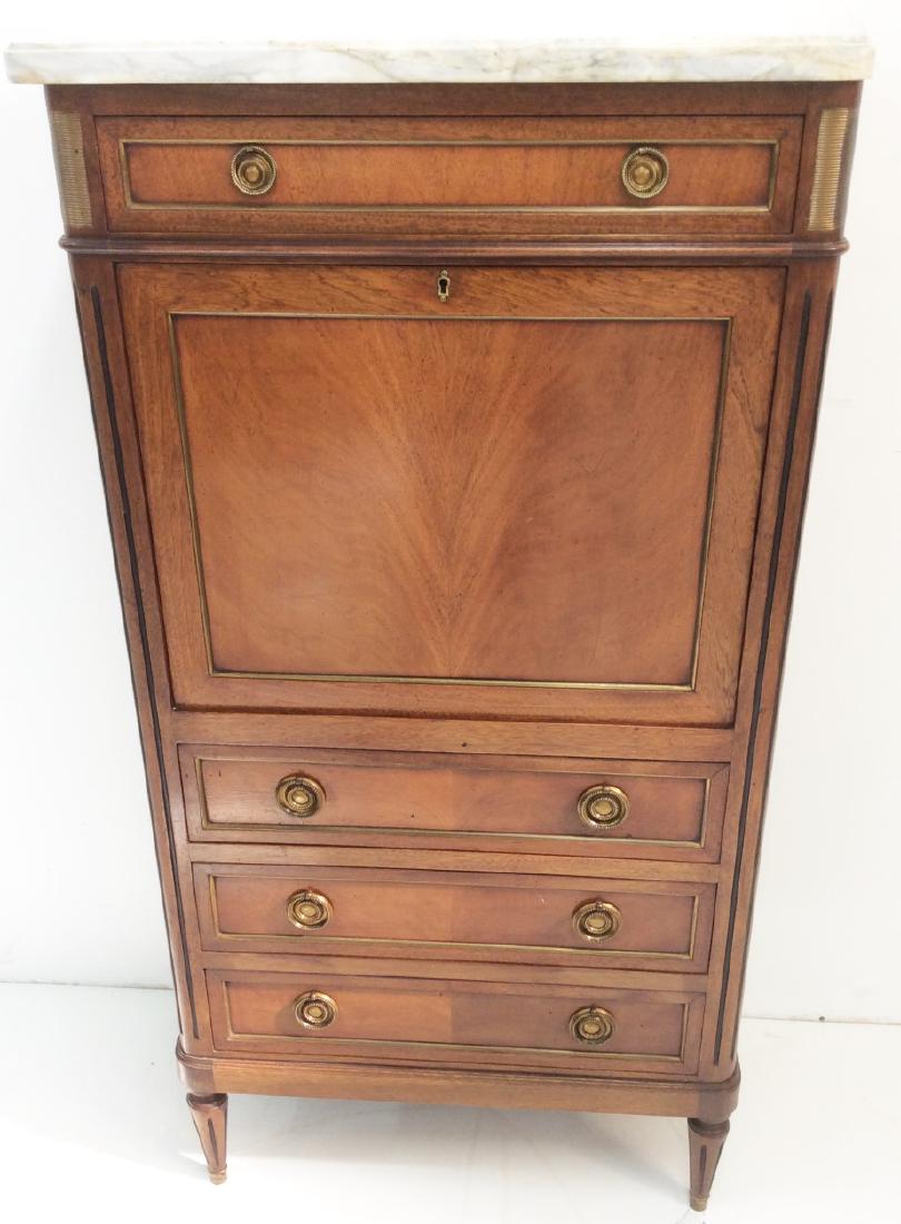FRENCH MAHOGANY SECRETAIRE ABBATANT (1 of 4)