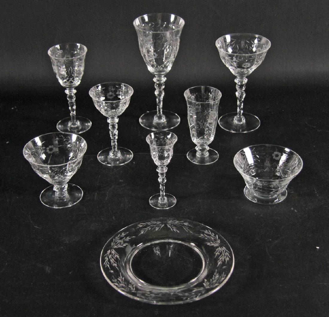 80 PCS. OF CUT CRYSTAL TABLE AND STEM WARE (1 of 3)