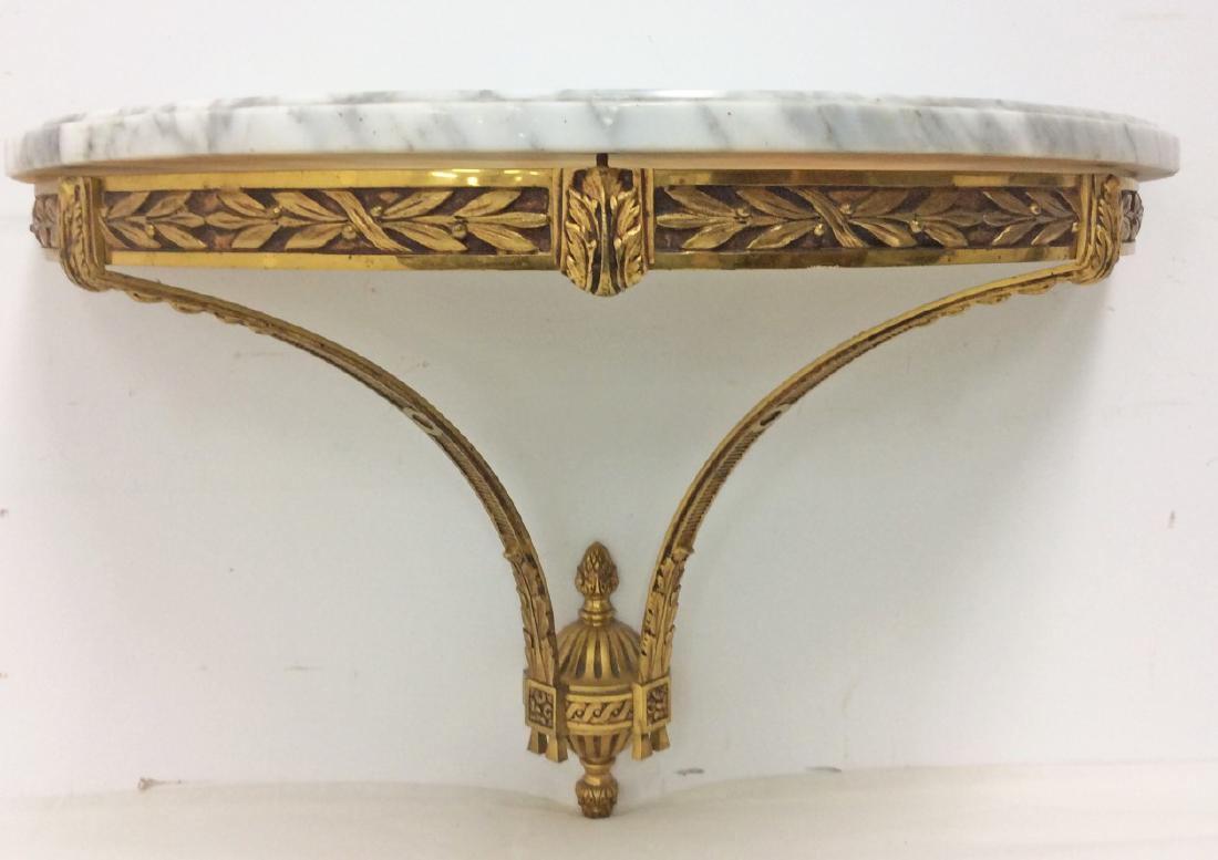 FRENCH DEMI-LUNE GILT BRONZE HANGING M/TOP CONSOLE (1 of 3)