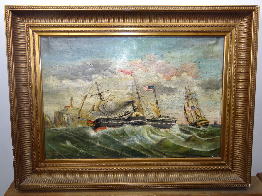 O. TASSAERT, O/C PAINTING OF SAILING VESSELS (1 of 4)