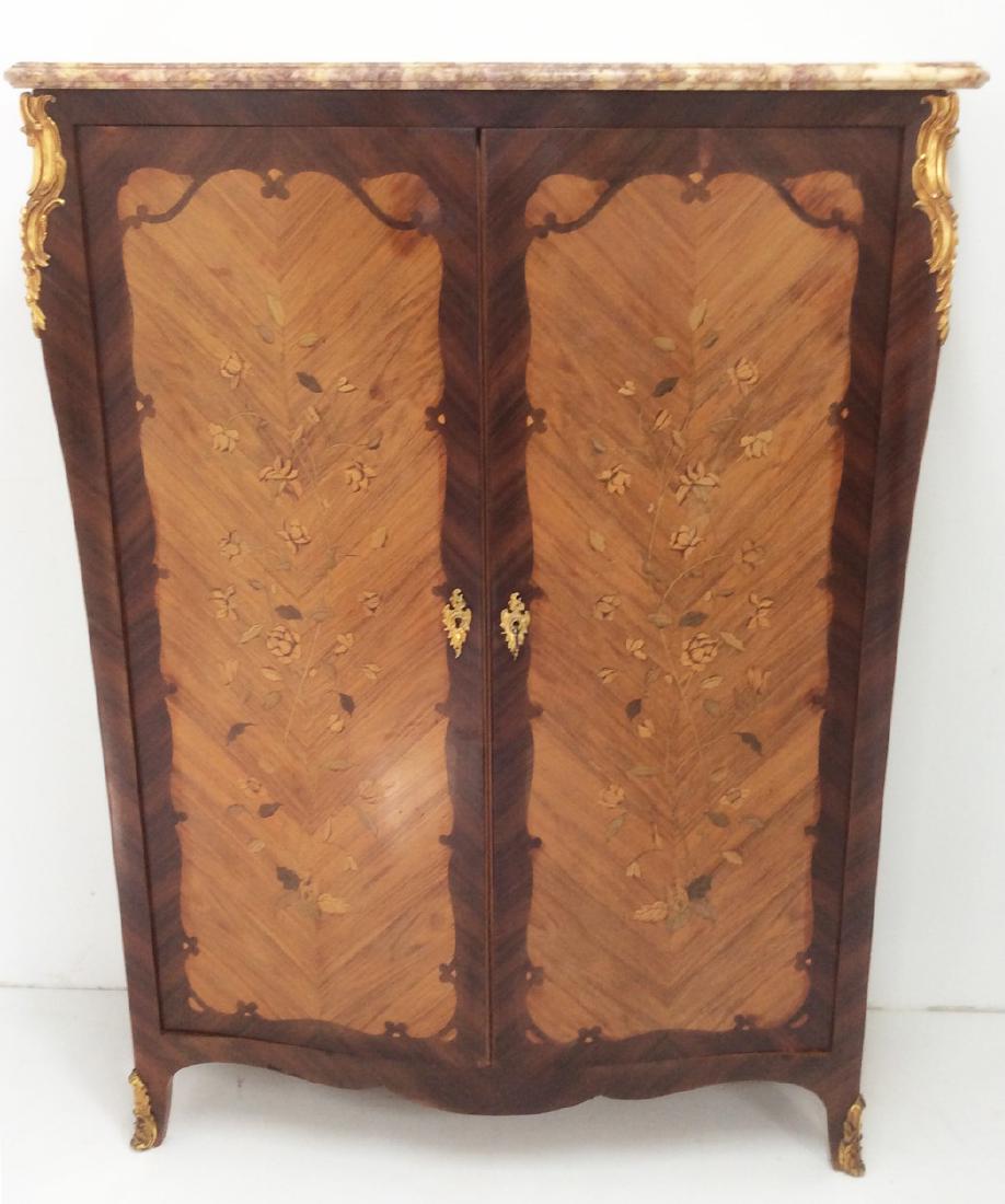 LOUIS XV STYLE BRONZE MTD M/TOP CABINET (1 of 8)