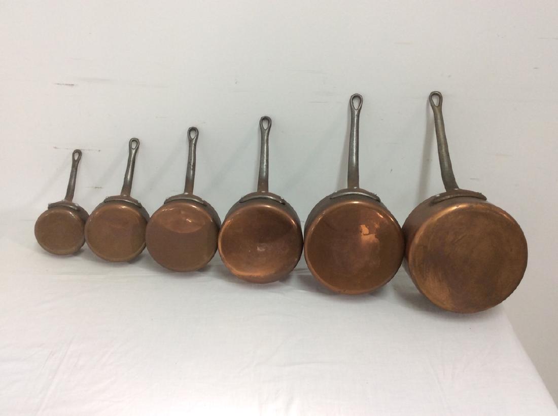 SET OF 6  GRADUATING COPPER  CULINARY PANS (1 of 5)