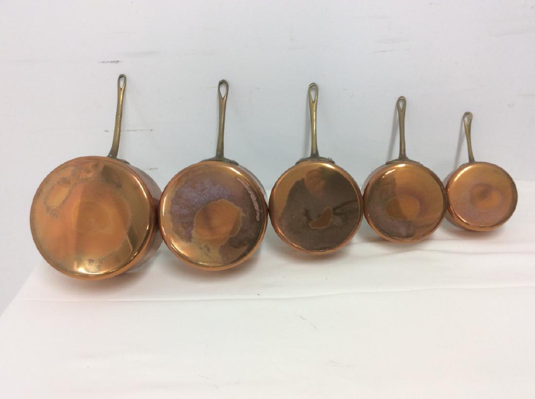 SET OF 5 GRADUATING COPPER CULINARY PANS (1 of 4)