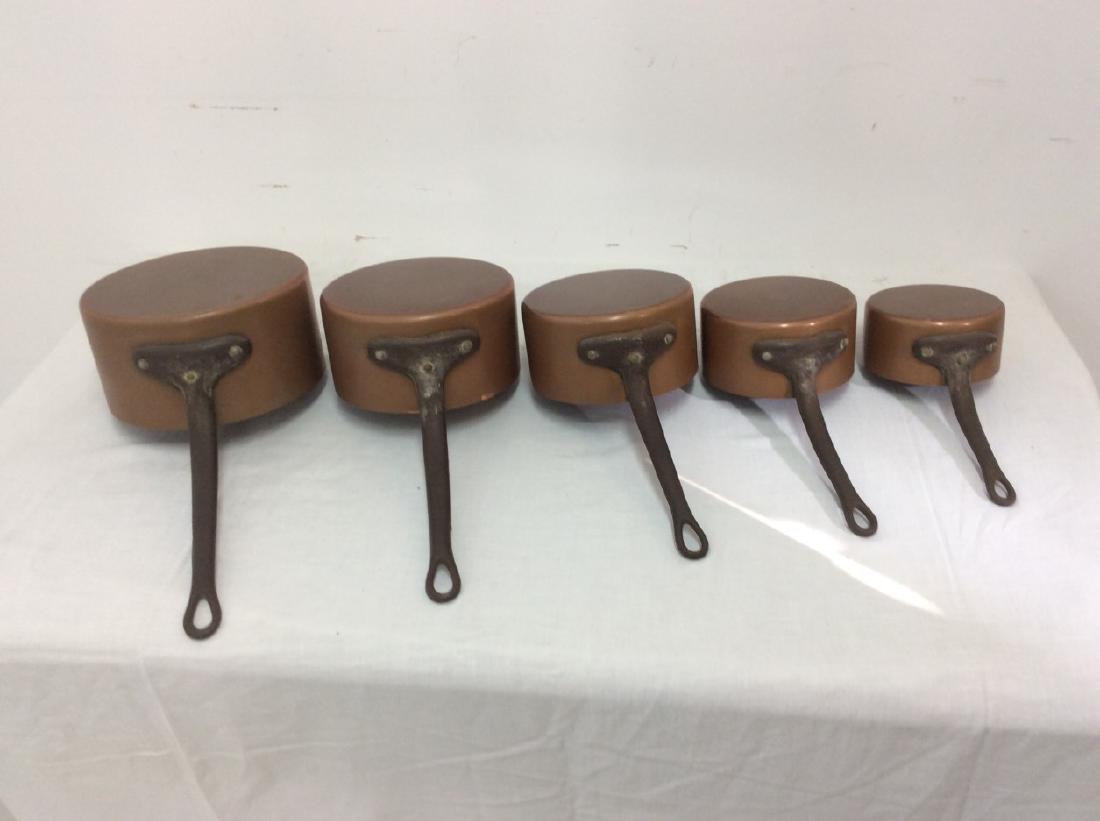 GRADUATING SET OF 5 COPPER CULINARY PANS (1 of 3)