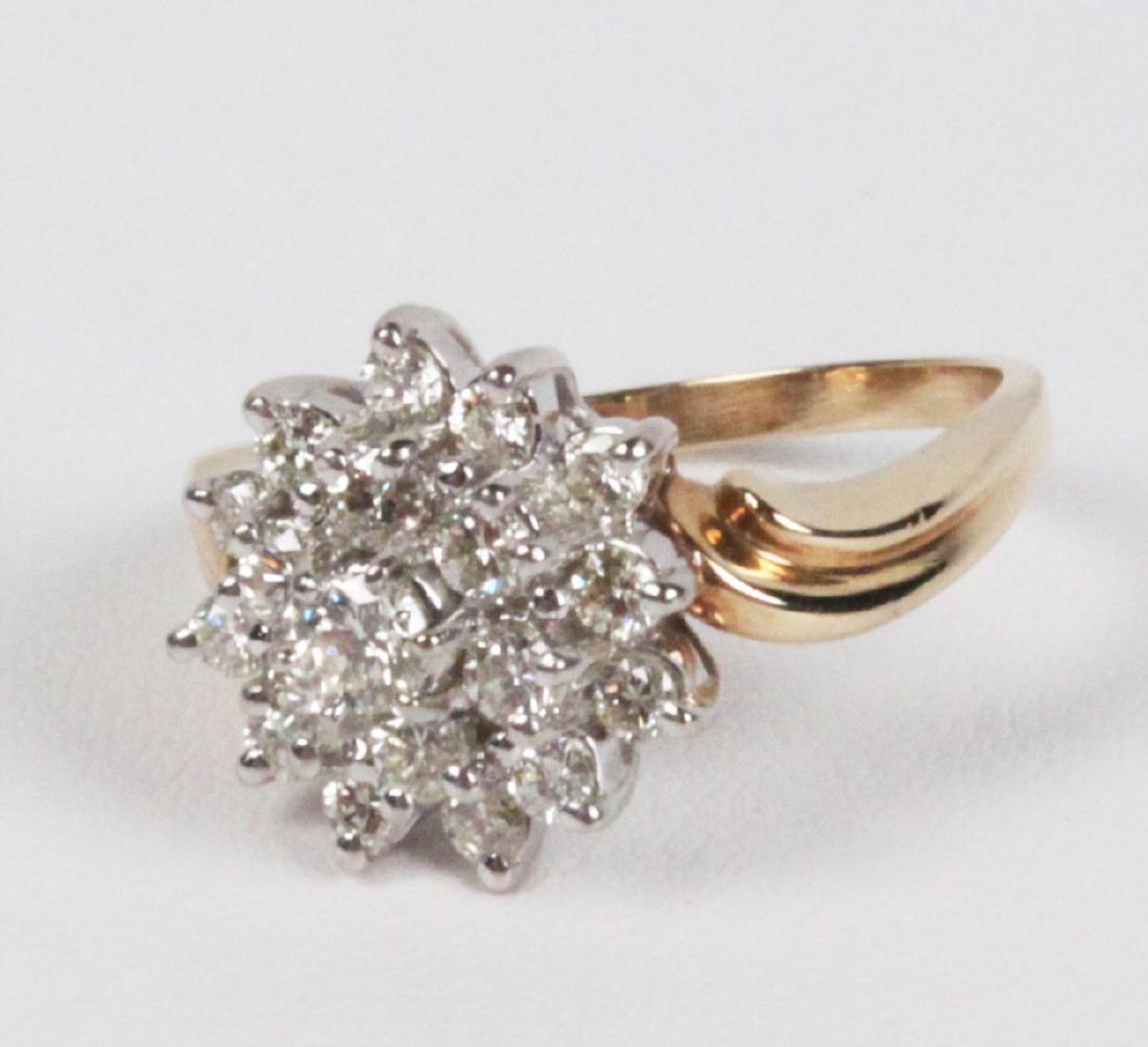 14K YELLOW GOLD DIAMOND  CLUSTER  RING (1 of 2)