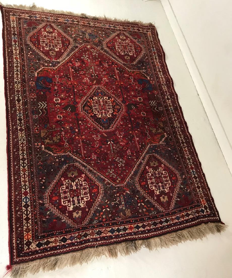 ORIENTAL RUG 6'10" X 4'11" SHIRAZ: ORIENTAL RUG 6'10" X 4'11" SHIRAZ