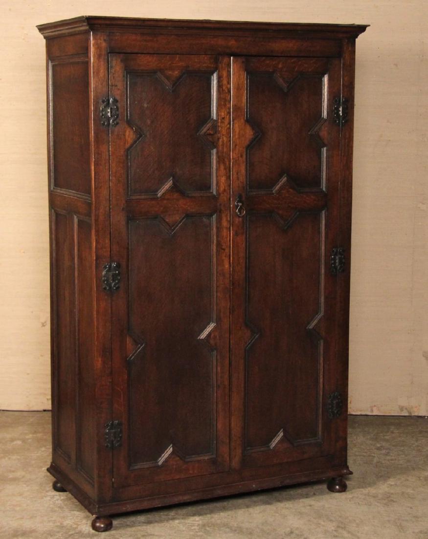 ENGLISH JACOBEAN STYLE OAK WARDROBE (1 of 3)