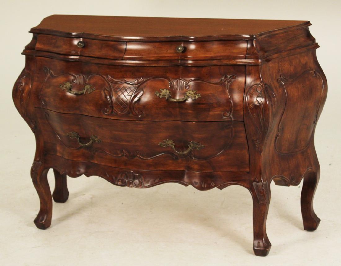LOUIS XV STYLE CARVED WALNUT COMMODE (1 of 2)