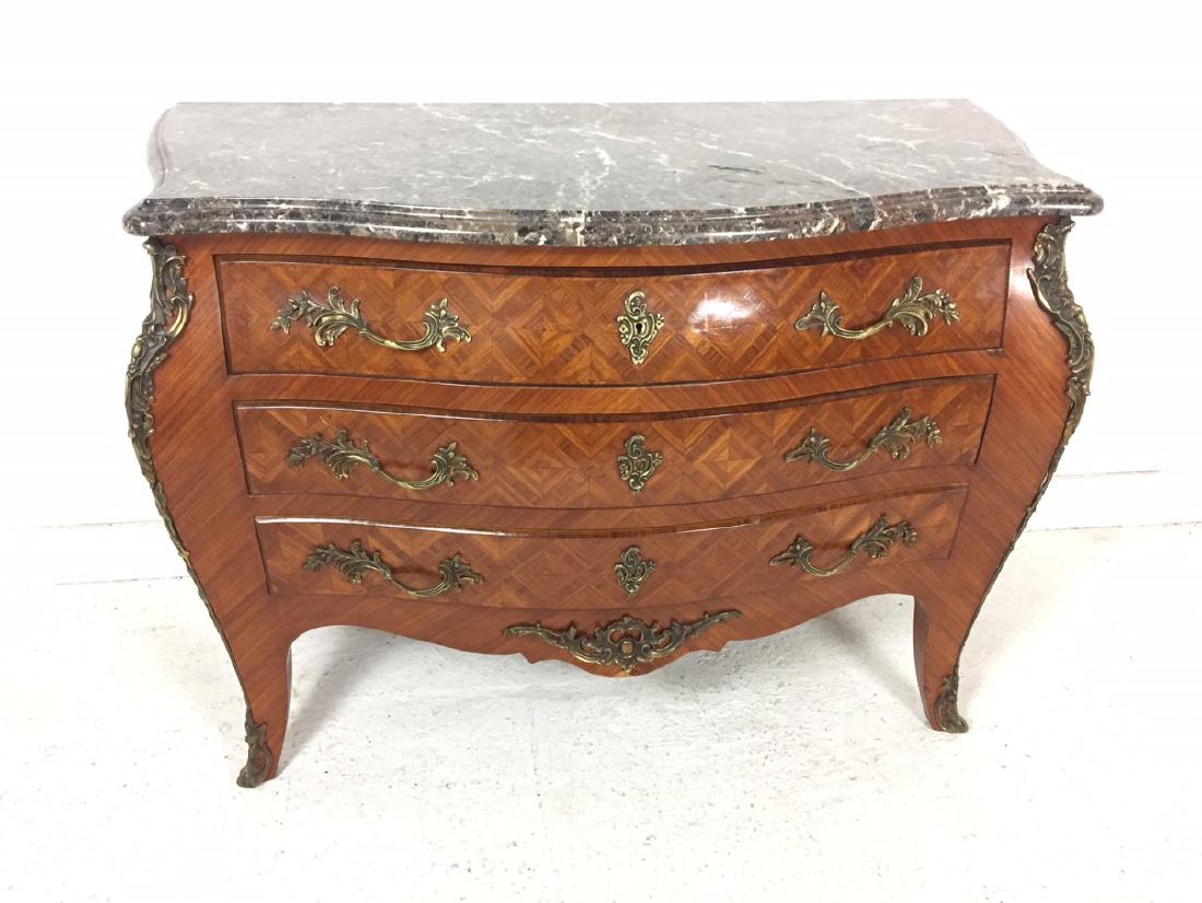 LOUIS XV STYLE BOMBE SHAPED COMMODE (1 of 7)