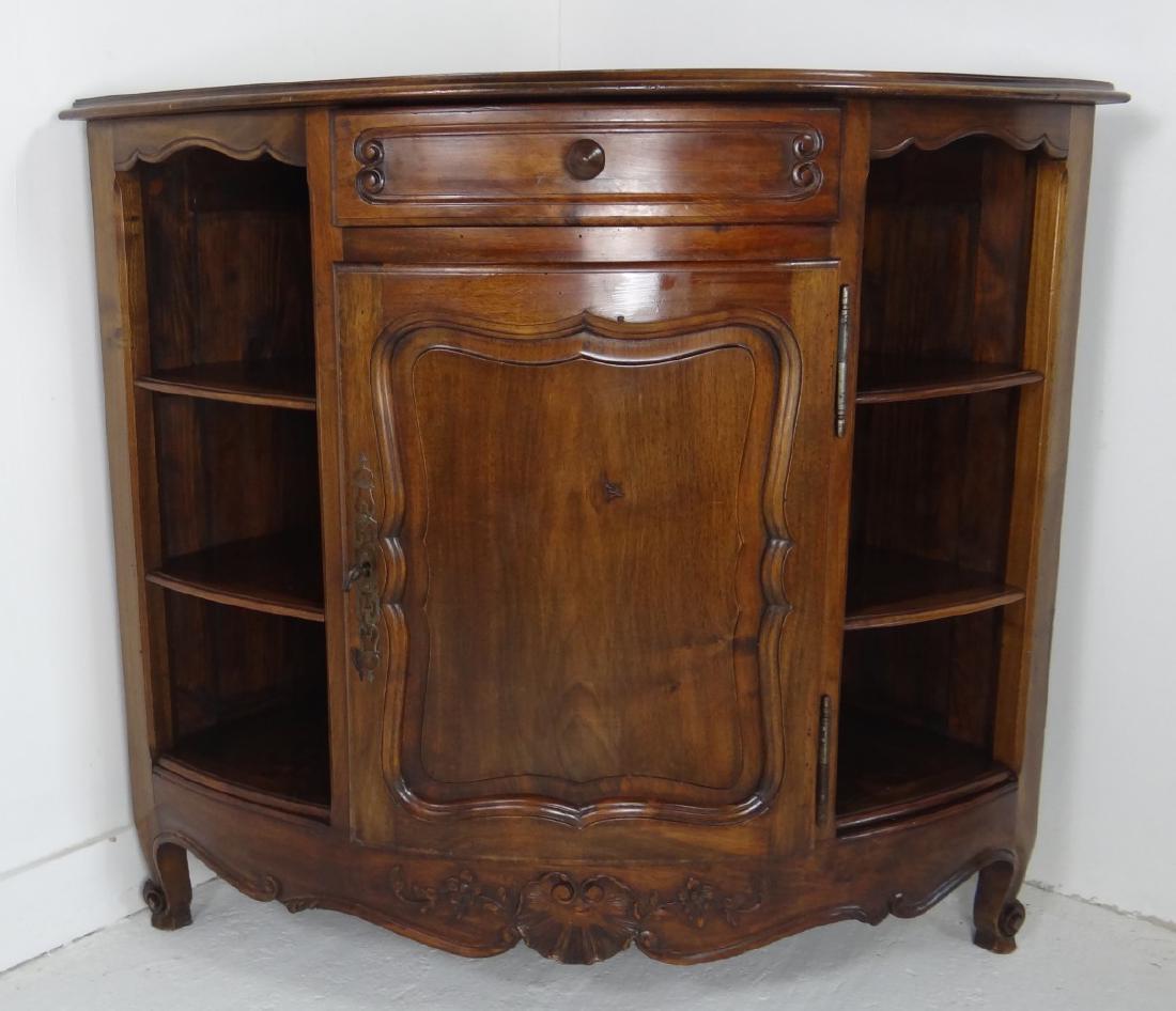 PROVINCIAL CARVED WALNUT CORNER CABINET (1 of 8)
