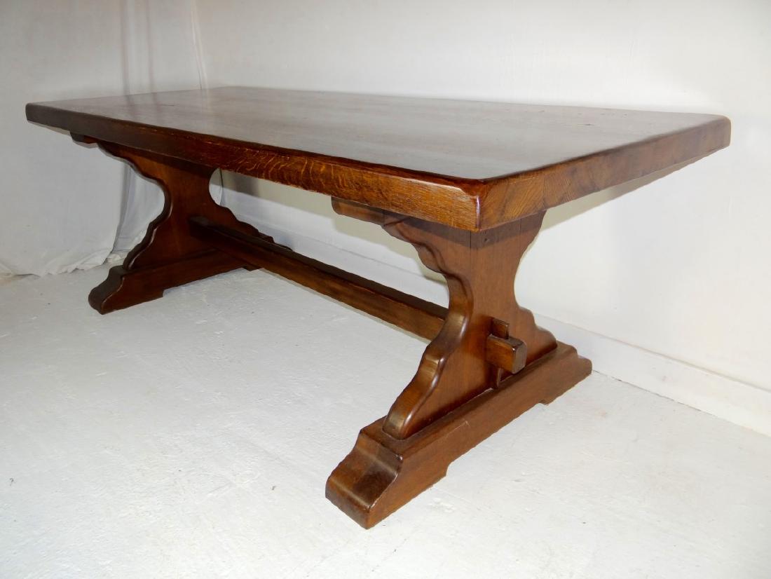 FRENCH SOLID OAK TRESTLE TABLE (1 of 3)
