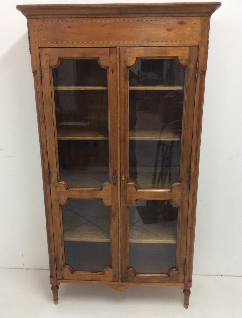 FRENCH PROVINCIAL FRUITWOOD VITRINE (1 of 5)