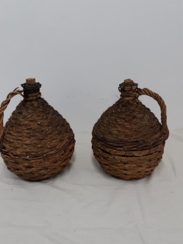 2 WICKER WRAPPED WATER VESSELS (1 of 1)