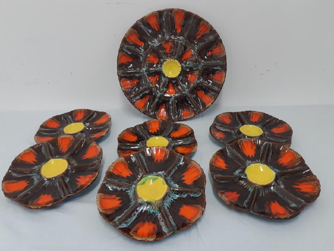 7 PC. FRENCH FAIENCE OYSTER SERVICE (1 of 2)