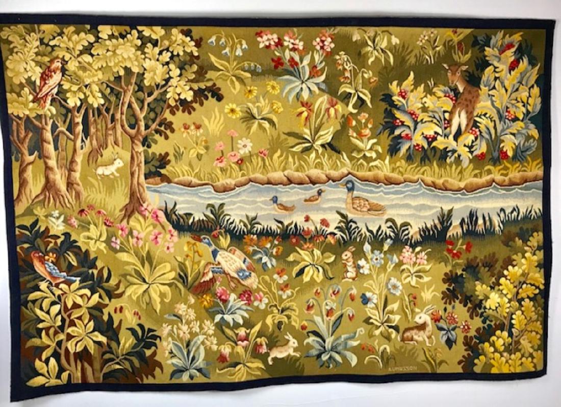 FRENCH HANDWOVEN AUBUSSON TAPESTRY (1 of 5)