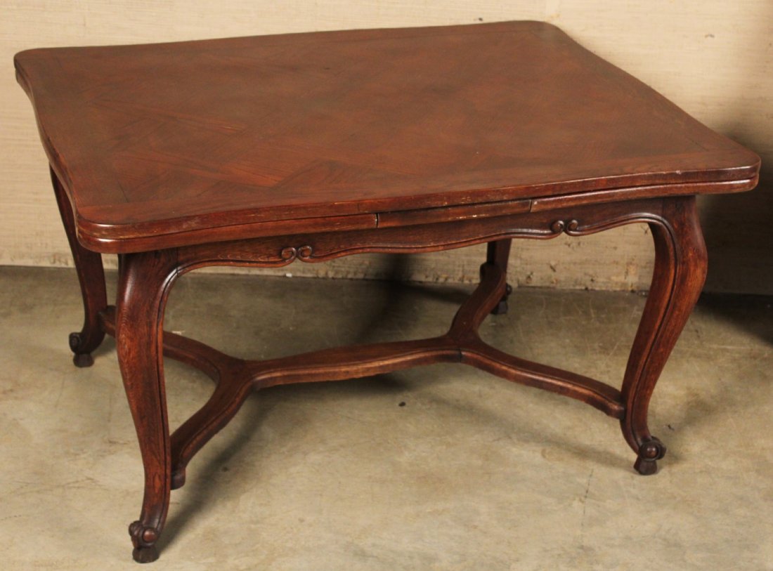 FRENCH LOUIS XV STYLE OAK DRAW LEAF TABLE (1 of 2)