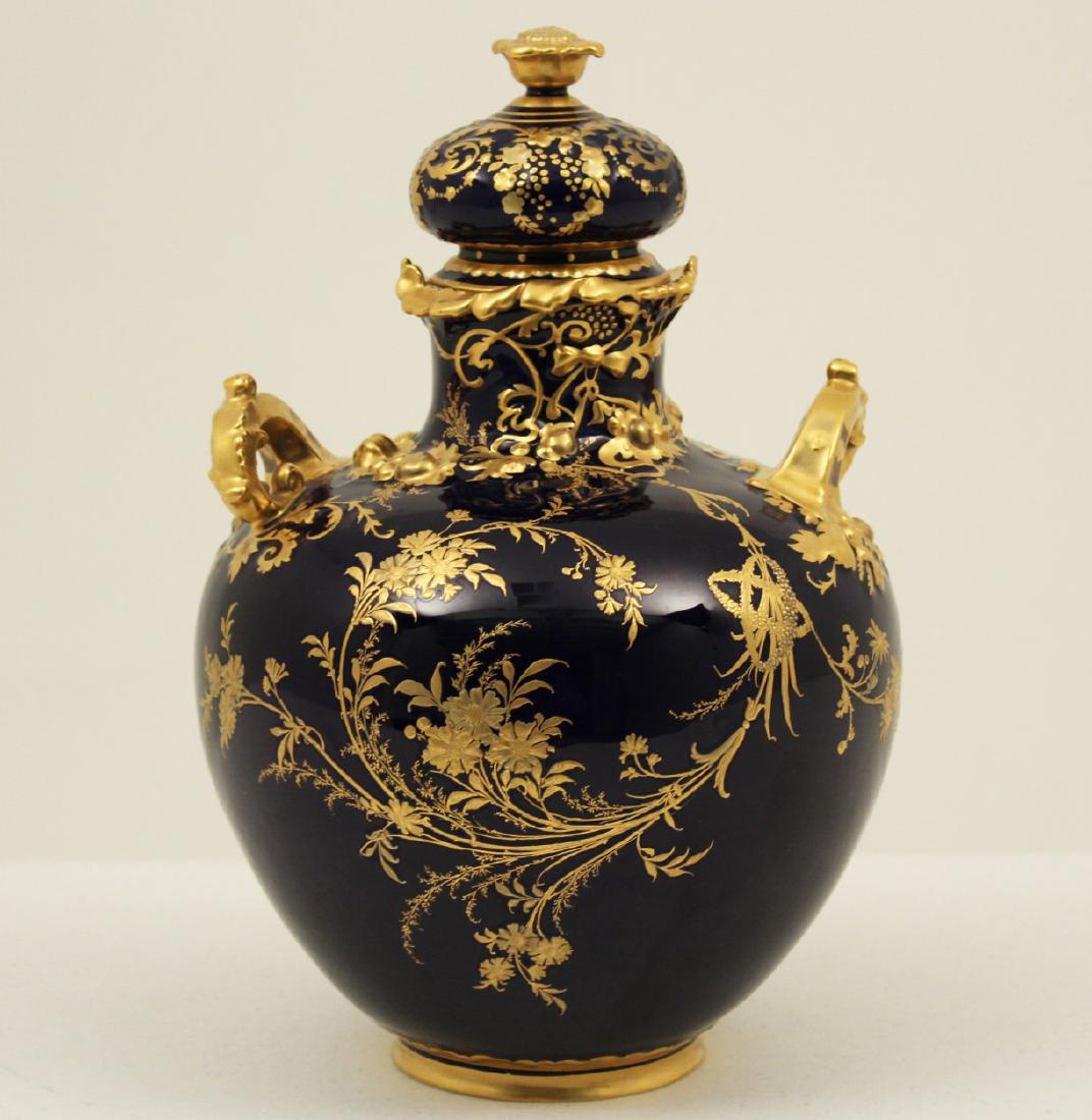 ROYAL CROWN DERBY COBALT BLUE CAPPED JAR (1 of 4)