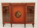 ENGLISH MARBLE TOP BREAKFRONT VITRINE CABINET
