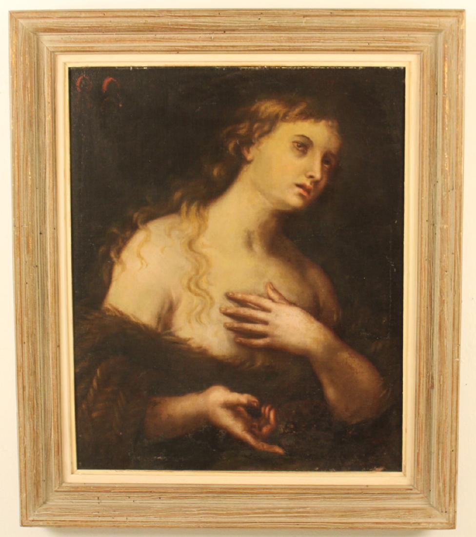 19TH C. O/C PORTRAIT OF YOUNG WOMAN (1 of 2)