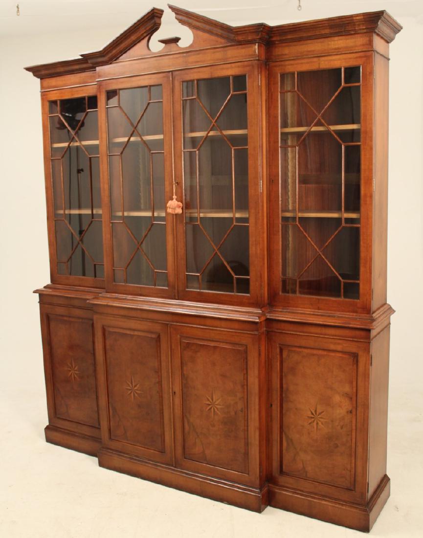 ENGLISH WALNUT BREAKFRONT BOOKCASE (1 of 1)