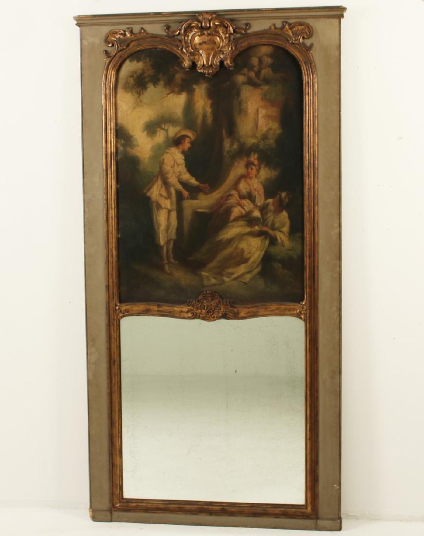 LARGE 19TH C. FRENCH TRUMEAU MIRROR (1 of 2)