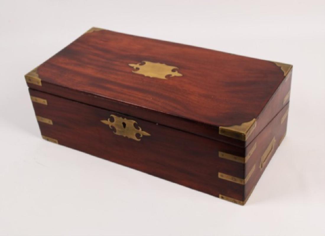 ENGLISH MAHOGANY BRASS BOUND LAP DESK (1 of 2)