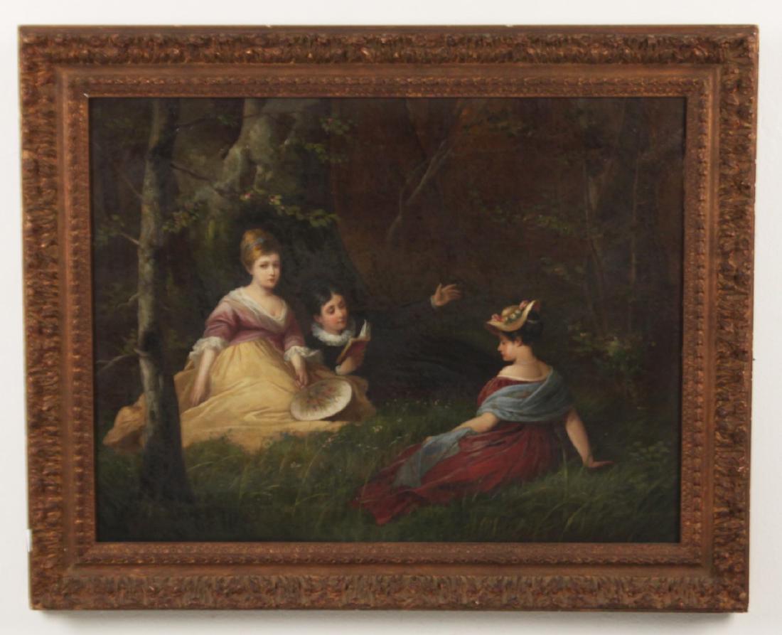 F. FLEURY, 19TH C. O/C PAINTING OF CHILDREN IN L/SCAPE (1 of 3)
