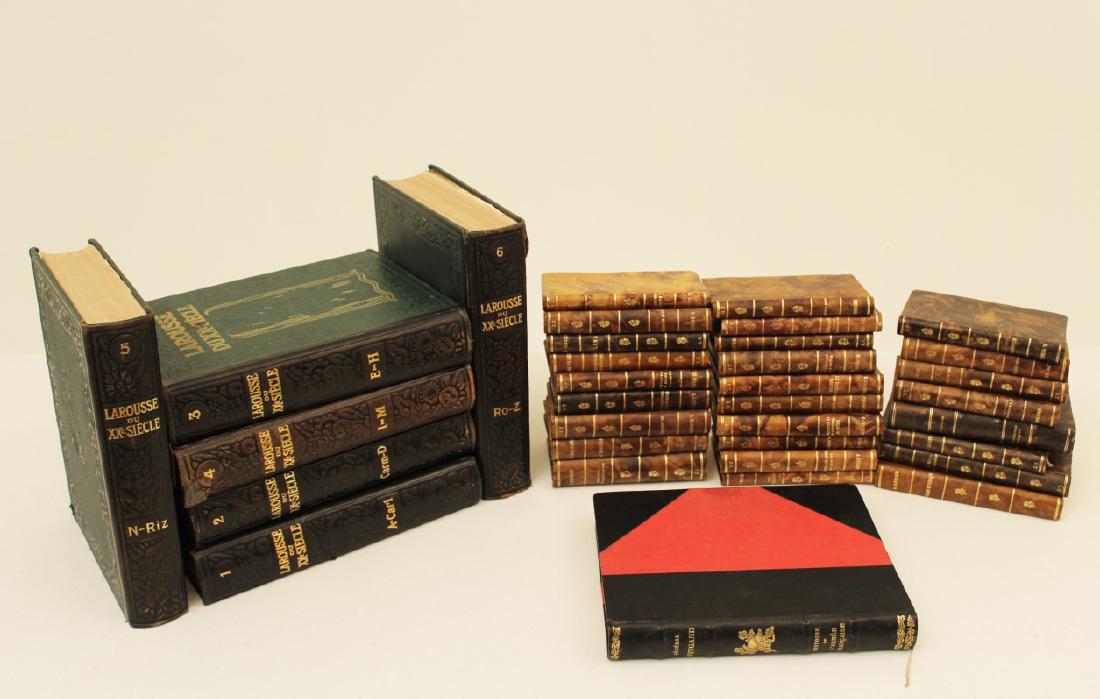 MISC. LOT OF 34 TOOLED LEATHER BOUND BOOKS (1 of 8)