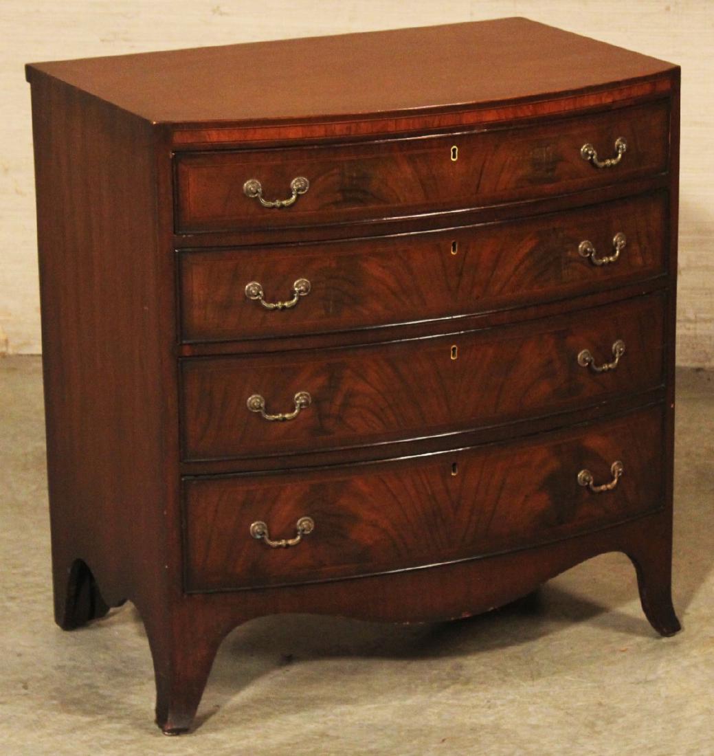 ENGLISH SHERATON STYLE BOWFRONT BACHELORS CHEST (1 of 2)