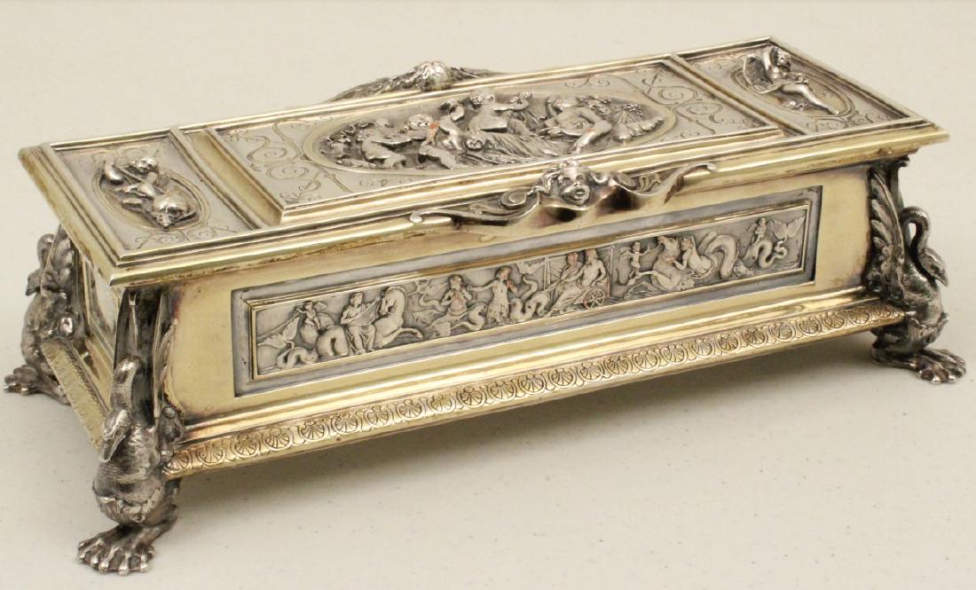 AMERICAN ELKINGTON SILVERED BRONZE GLOVE BOX (1 of 5)