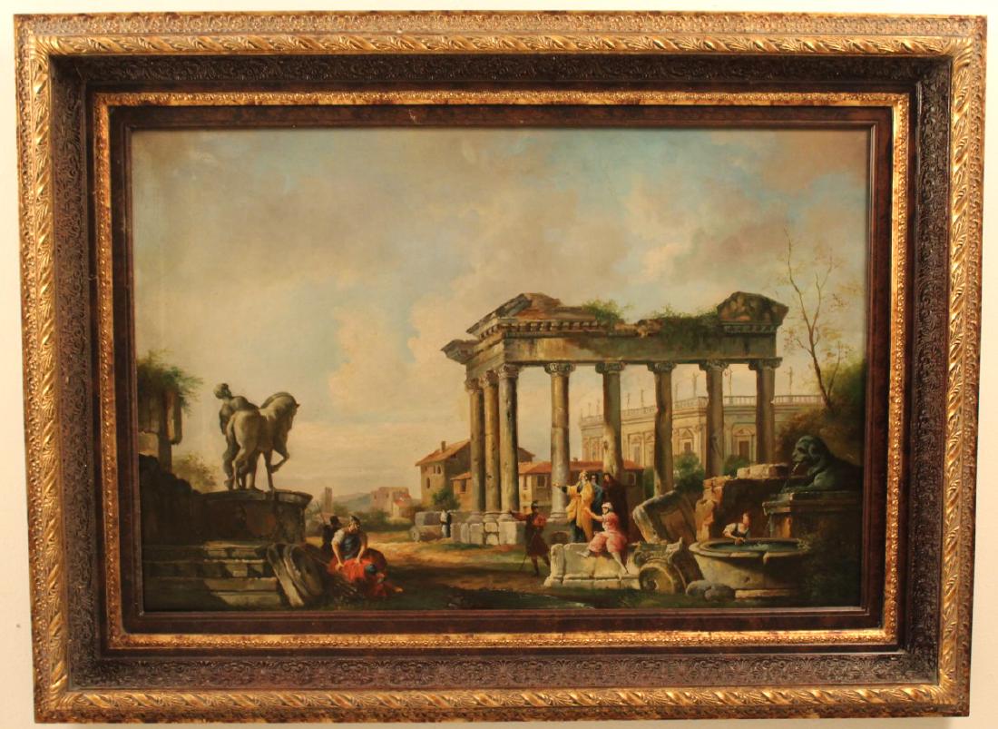 20TH C. O/C CAPRICCIO LANDSCAPE PAINTING (1 of 1)