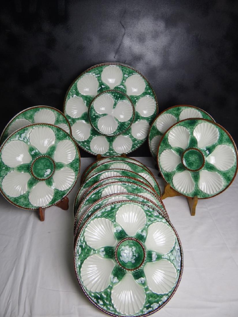 12 PC. GLAZED FAIENCE OYSTER SET (1 of 6)